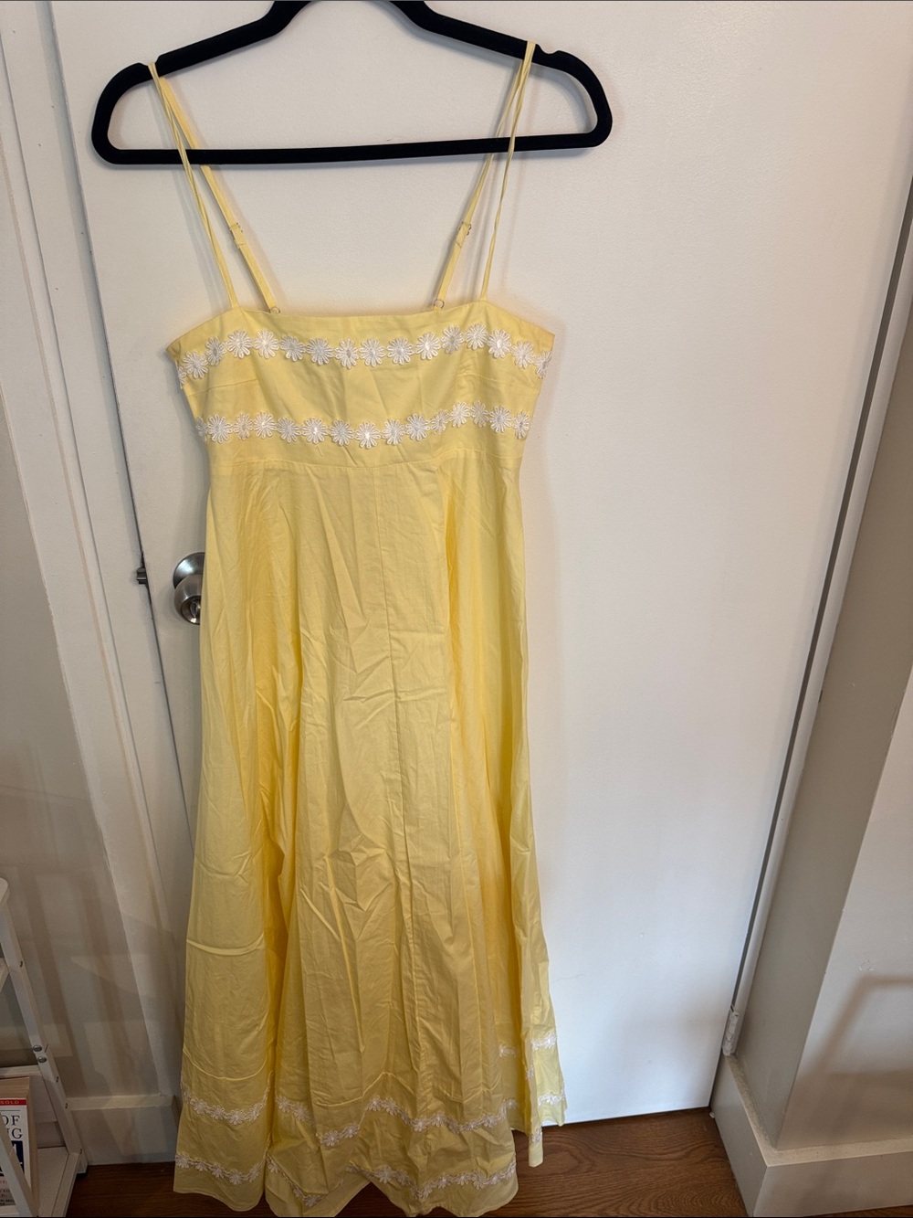 Petal & Pup Yellow Maxi Dress with White Daisy Trim